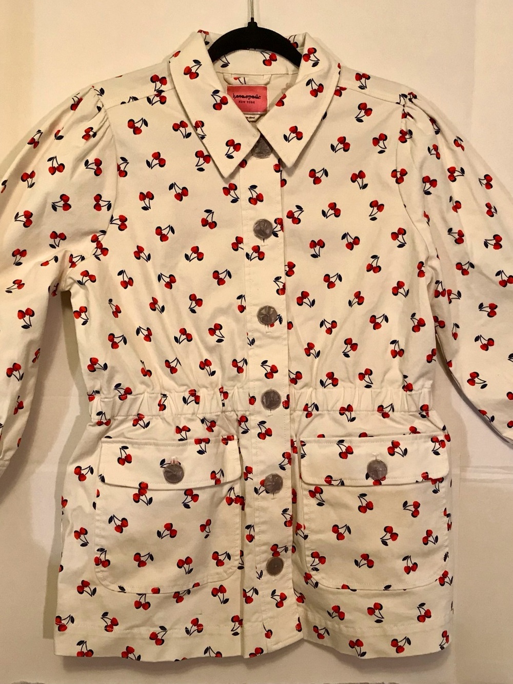 Kate Spade Cherry Toss Jacket Sz Med NWOT 19” PTP